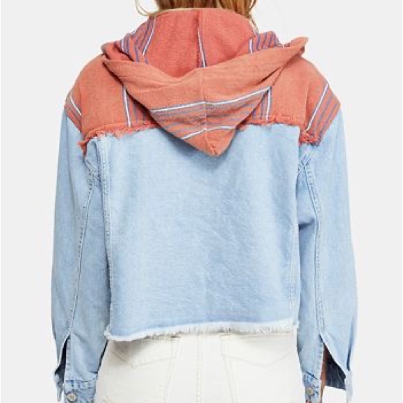 Free People Baja Denim Jacket Hoodie - Picture 4 of 12